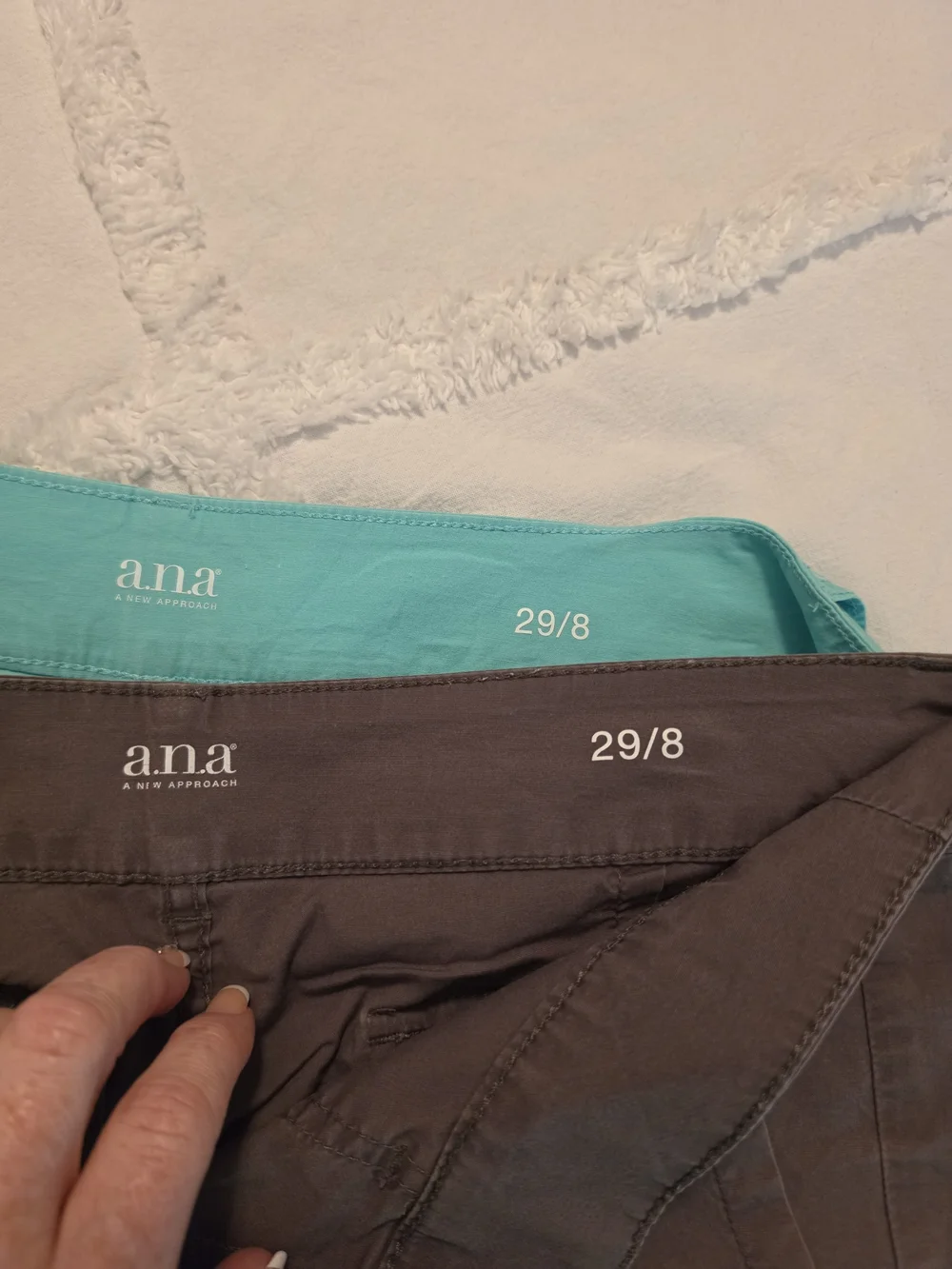 a.n.a Aqua and Olive Green Women's Shorts Set - Picture 3 of 3